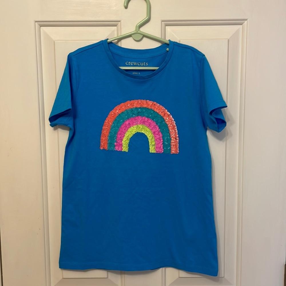Crewcuts girls T-shirt NWT rainbow size large